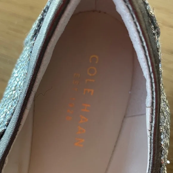 NWT Cole Haan Glittering Silver Flats 8.5 - Picture 11 of 13